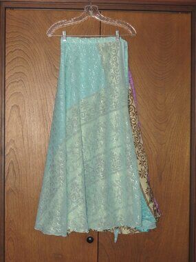 EUC Rangeelaa XL Ankle Sari Skirt All-Over Embroidery
